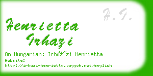 henrietta irhazi business card